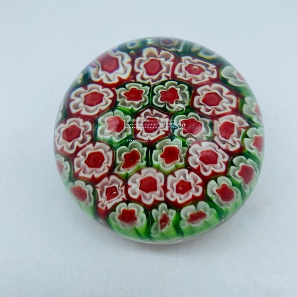 Colorful Floral Glass Paperweight